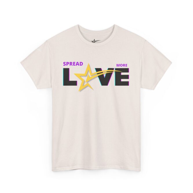 Spread More Love, Checkthestar Unisex Heavy Cotton Tee - Image 12