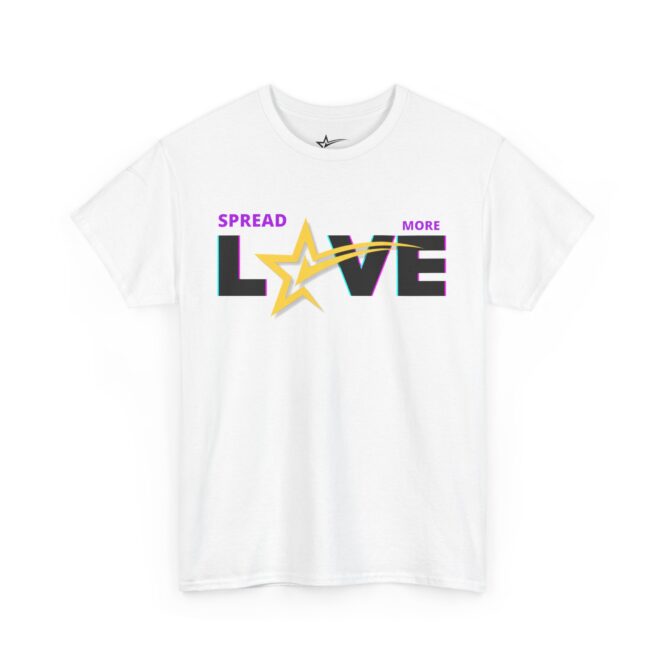 Spread More Love, Checkthestar Unisex Heavy Cotton Tee - Image 8