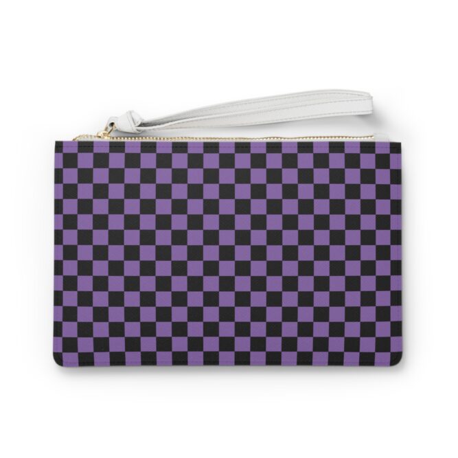 Saffiano Vegan Leather Checkthestar Clutch Bag in Purple - Image 2