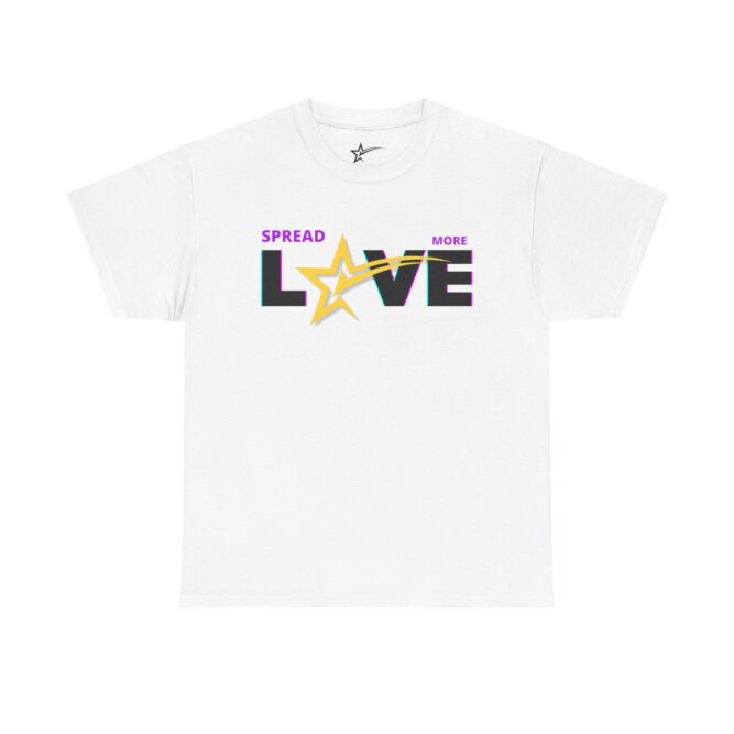 Spread More Love, Checkthestar Unisex Heavy Cotton Tee - Image 6
